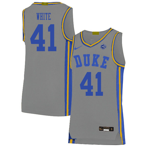 Duke Blue Devils #41 Jack White College Basketball Jerseys Sale-Gray
